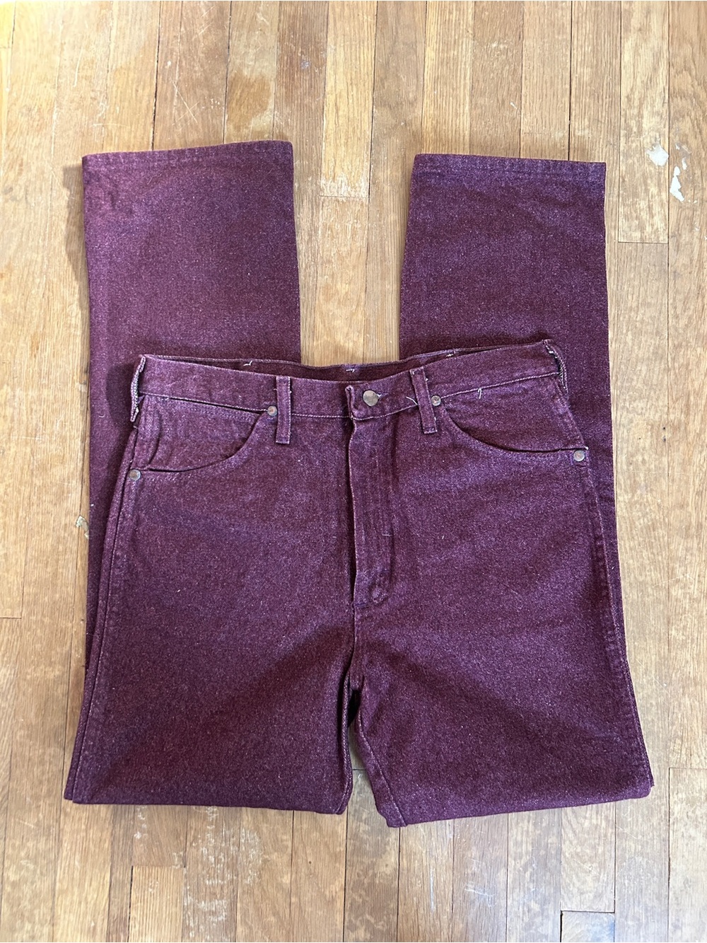 Vintage Wrangler Maroon Straight-Leg Jeans